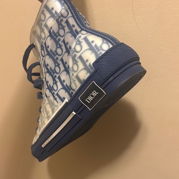 Dior High-Top Sneakers in Blue and White - Picture 4 of 4